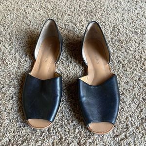 Franco Sarto Black Leather Flats - Size 8